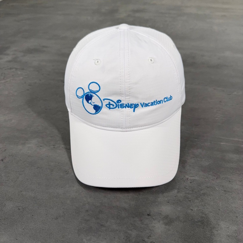 Disney Vacation Club Hat Men OS White Ripstop Member Embroidered Baseball Cap